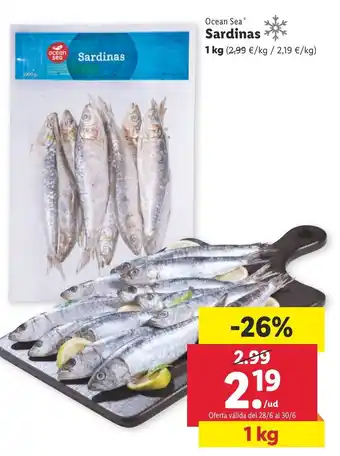 Lidl Ocean Sea Sardinas 1kg oferta