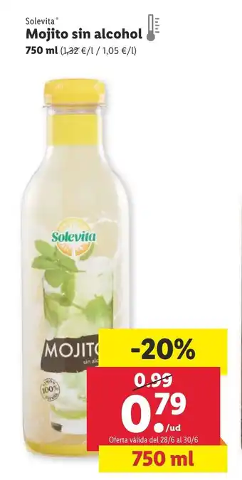 Lidl Solevita Mojito sin alcohol 750ml oferta