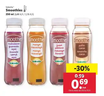 Lidl Solevita Smoothies 250ml oferta