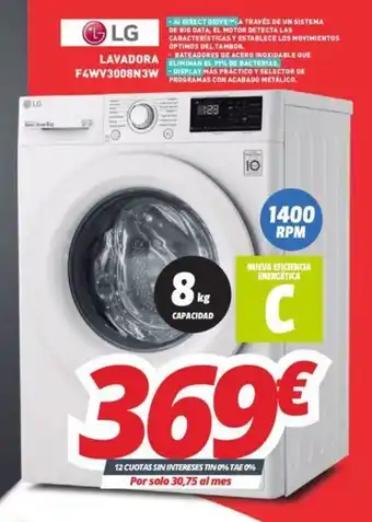 Mi electro LG Lavadora F4WV3008N3W oferta