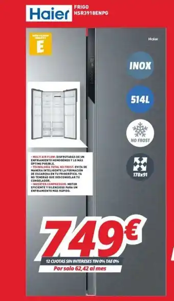 Mi electro Haier Frigo HSR3918ENPG oferta