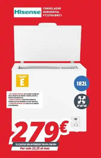 Mi electro Hisense Congelador Horizontal FT237D4BW21 oferta