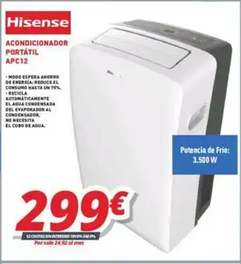Mi electro Hisense Acondicionador Portátil APC12 oferta