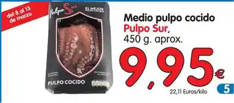 Alimerka Medio pulpo cocido Pulpo Sur, 450g oferta