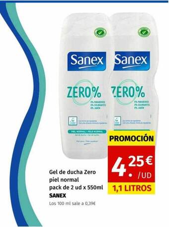 Maskom Supermercados Gel de ducha zero piel normal sanex oferta