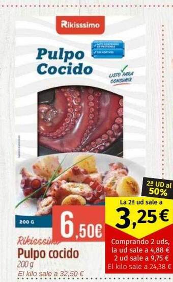 Maskom Supermercados Rikisssimo pulpo cocido oferta