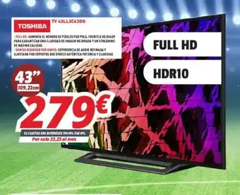 Mi electro Toshiba TV 43LL3C63DG oferta