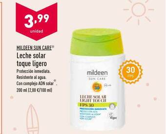 ALDI Mildeen Sun Care Leche Solar Toque Ligero 200ml oferta