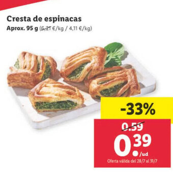 Lidl Cresta de Espinacas oferta