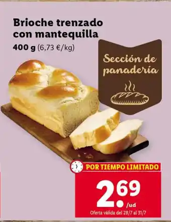 Lidl Brioche Trenzado Con Mantequilla oferta