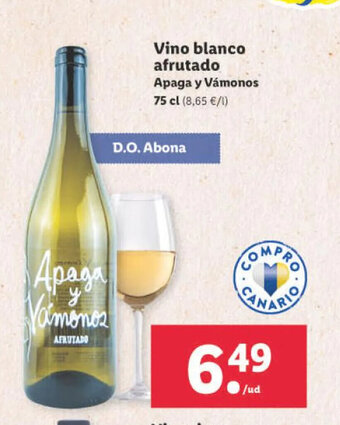 Lidl Vino Blanco Afrutado oferta