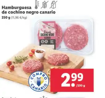 Lidl Hamburguesa de Cochino Negro Canario oferta
