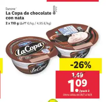 Lidl La Copa de Chocolate Con Nata oferta