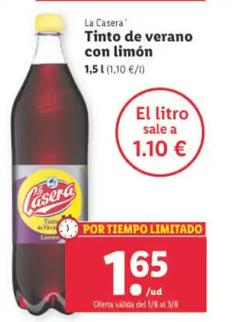 Lidl Tinto de Verano Con Limón oferta