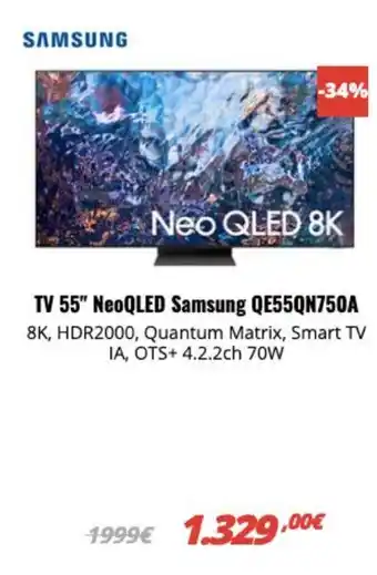 Mi electro Samsung TV 55 NeoQLED Samsung QE55QN750A oferta