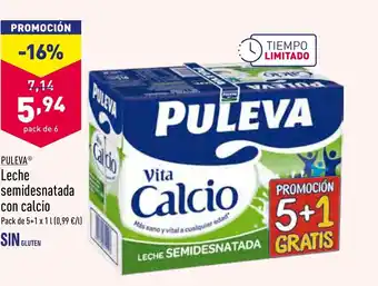 ALDI Puleva Leche semidesnatada con calcio oferta