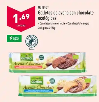 ALDI Gutbio Galletas de avena con chocolate ecológicas oferta