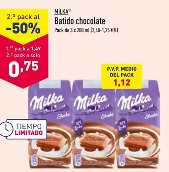 ALDI Milka Batido chocolate 3x200ml oferta