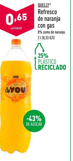 ALDI Quelly Refresco de naranja con gas oferta