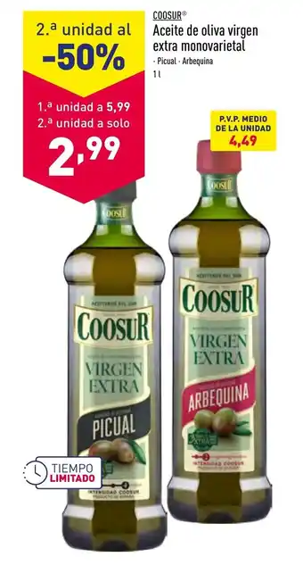 ALDI Coosur Aceite de oliva virgen extra monivarietal 1L oferta