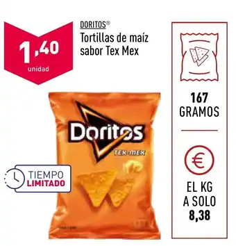 ALDI Doritos Tortillas de maiz sabor Tex MEx oferta
