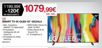 Costco LG Smart Tv 4K OLED 42 42C24LA oferta