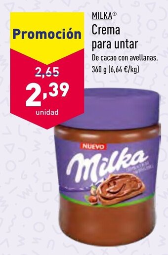 ALDI Milka Crema para untar 360g oferta