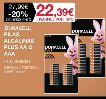Costco Duracell Pilas Alcalinas Plus AA O AAA oferta