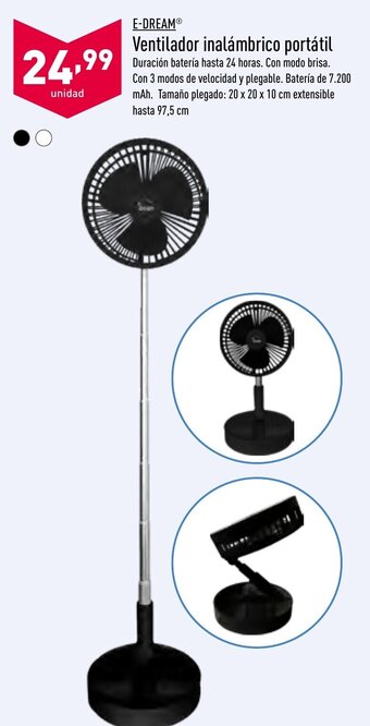 ALDI E Dream Ventilador inalámbrico portatil oferta