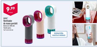 ALDI Quigg Ventilador de mano portatil oferta