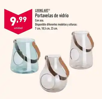 ALDI Living Art Portavelas de vidrio oferta