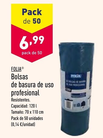 ALDI Folia Bolsas de basura de uso profesional oferta