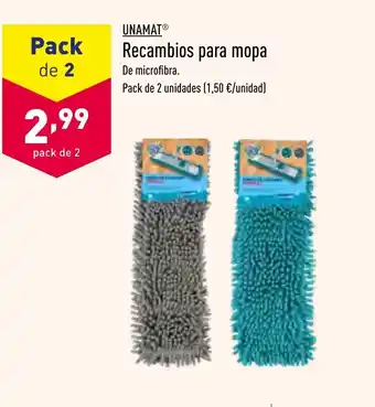 ALDI Unamat Recambios para mopa oferta