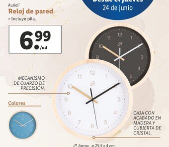 Lidl Auriol Reloj de pared oferta