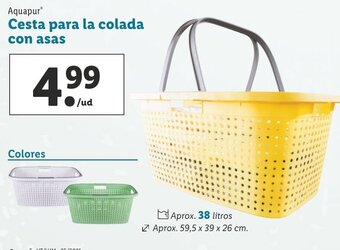 Lidl Aquapur Cesta para la colada con asas oferta
