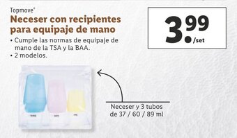 Lidl Topmove Neceser con recipientes para equipaje de mano oferta