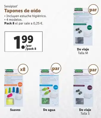 Lidl Sensiplast Tapones de oido oferta