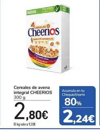 Carrefour Cereales de avena integral CHEERIOS 300g oferta