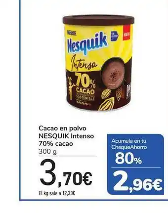 Carrefour Cacao En Polvo NESQUIK Intenso 70% cacao 300g oferta