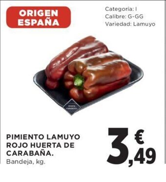 Hipercor Pimiento lamuyo rojo huerta de carabaña oferta