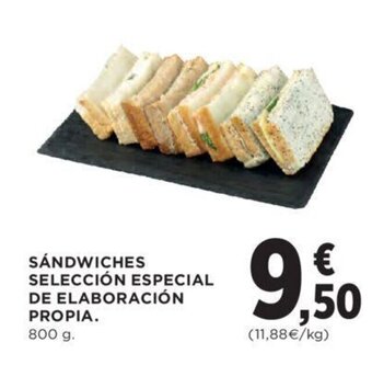 Hipercor Sándwiches selección especial de elaboración propia oferta