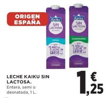 Hipercor Leche kaiku sin lactosa oferta