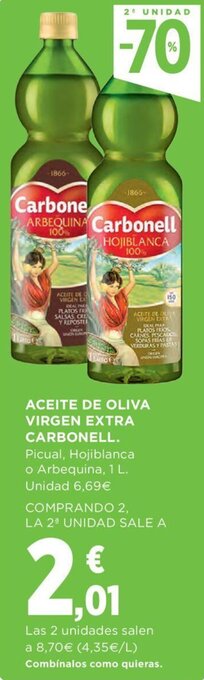 Hipercor Aceite de oliva virgen extra carbonell oferta