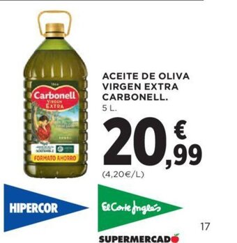 Hipercor Aceite de oliva virgen extra carbonell oferta
