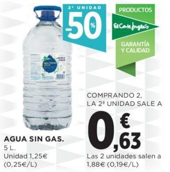 Hipercor Agua sin gas oferta