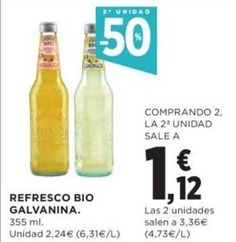Hipercor Refresco bio galvanina oferta