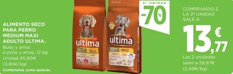 Hipercor ULTIMA alimento seco para perro medium maxi adulto oferta