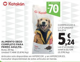 Hipercor Alimento seco completo para perro adulto oferta