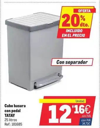 Makro TATAY Cubo basura con pedal oferta