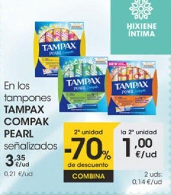 Eroski Tampax compak pearl oferta